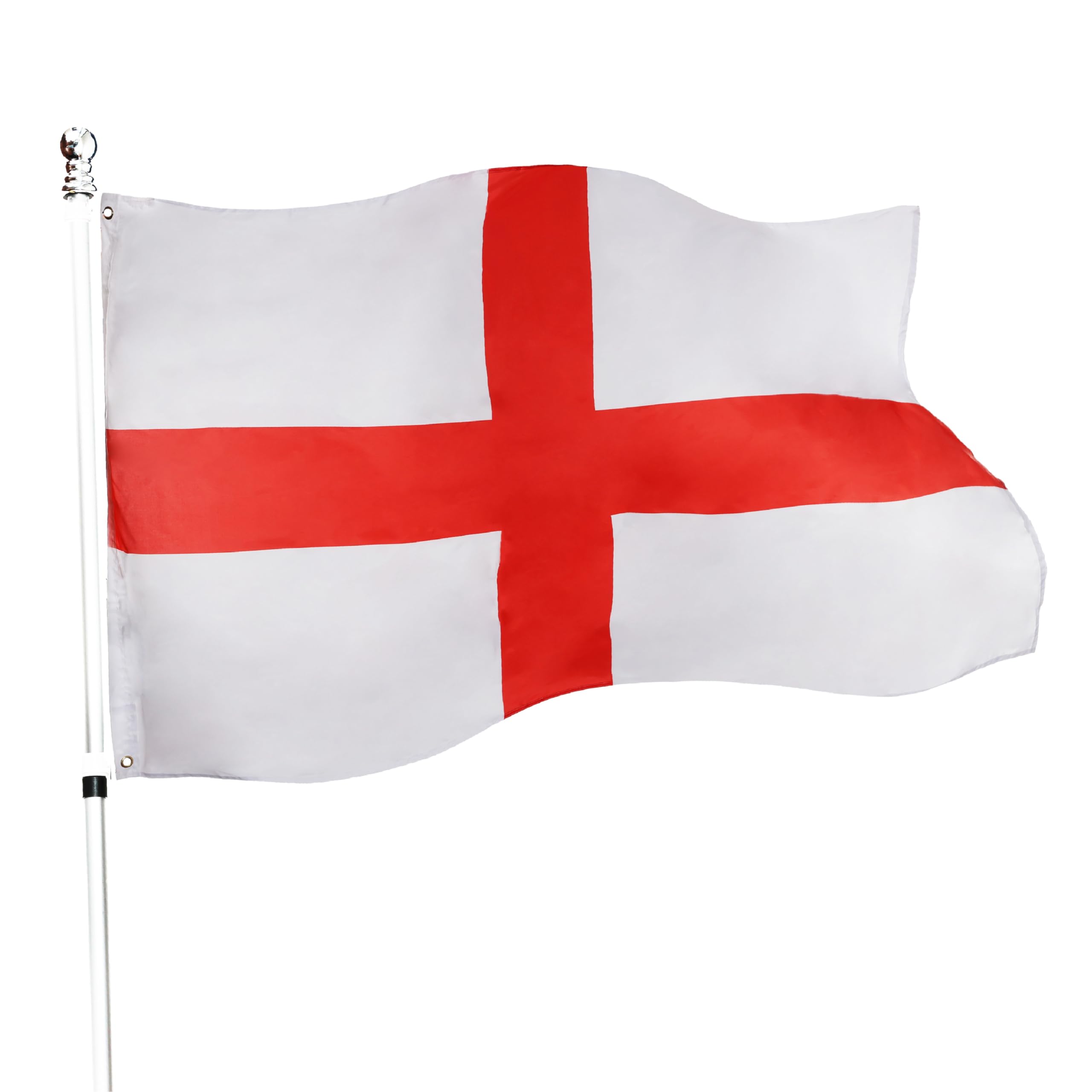 England Flag St George's Day Fancy Dress Decoration - Pack of 1 - English Large Flag with Grommets Approx 5 Ft x 3 Ft - Football, Rugby - Sporting Events, Street Parties, Festivals and Celebrations