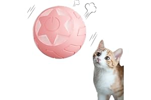 Peticularz Interactive Cat Toy Ball with LED Light, Wloom Automatic Moving Cat Toy Powerball 2.0 for Cats & Dogs, Indoors Cats Entertainment & Movement Stimulation, Ideal Toy for Cats Kitten (Pink)