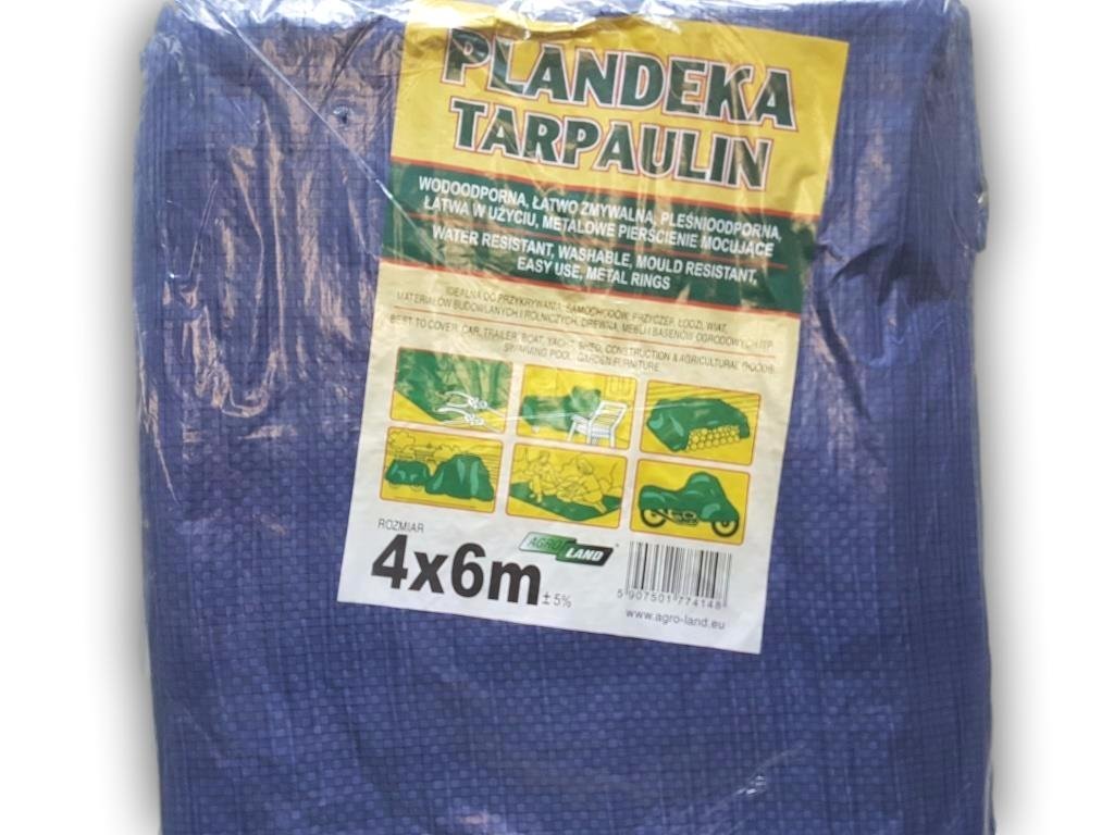 Tarpaulin 4 x 6 m Ground Sheet with metal rings Covers Sunshading Hammock Tent Portable Waterproof Cover Cloth Car roof Lightweight For Outdoor Hiking Camping