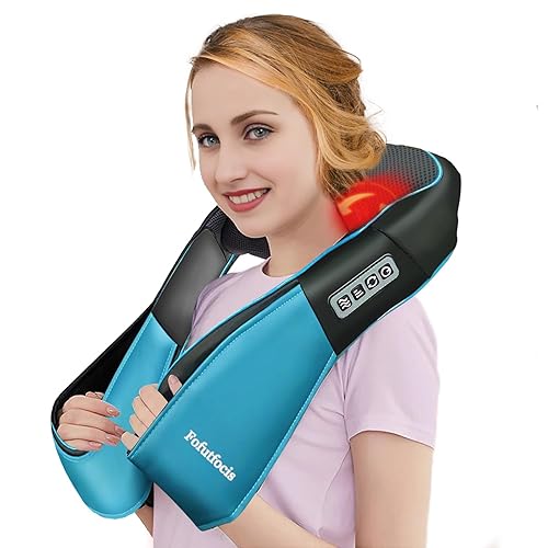 Neck Massager, Shiatsu Back and Shoulder Massagers with Heat, 3D Deep Tissue Kneading Electric Massager for Calf Foot Full Body Muscle Pain Relief, Massage at Home Office, Gift for Mum Dad Friends