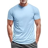 Zengjo Mens Athletic Shirts Moisture-Wicking Quick Dry Workout Tees Lightweight Crewneck T-Shirts for Running Gym Casual Work