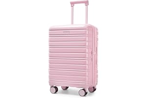 LARVENDER Carry On Luggage 22x14x9 Airline Approved, 20 Inch Expandable PC+ABS Hardside Suitcase Carry On Luggage with Spinner Wheels TSA Lock for Women Men (Pink)