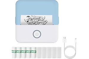 VEUIEIZT Mini Pocket Printer - Inkless Sticker Printer, Compatible with iOS + Android for Study Notes, Memo, Fun, Work, Journal