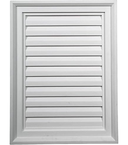 Builders Edge 12-in X 18-in Linen Rectangle Vinyl Gable Louver