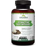 Zazzee Essiac Tea, 180 Vegan Capsules, 500 mg per Capsule, Potent 4:1 Extract, Vegan, Non-GMO and All-Natural, Rene Caisse's 