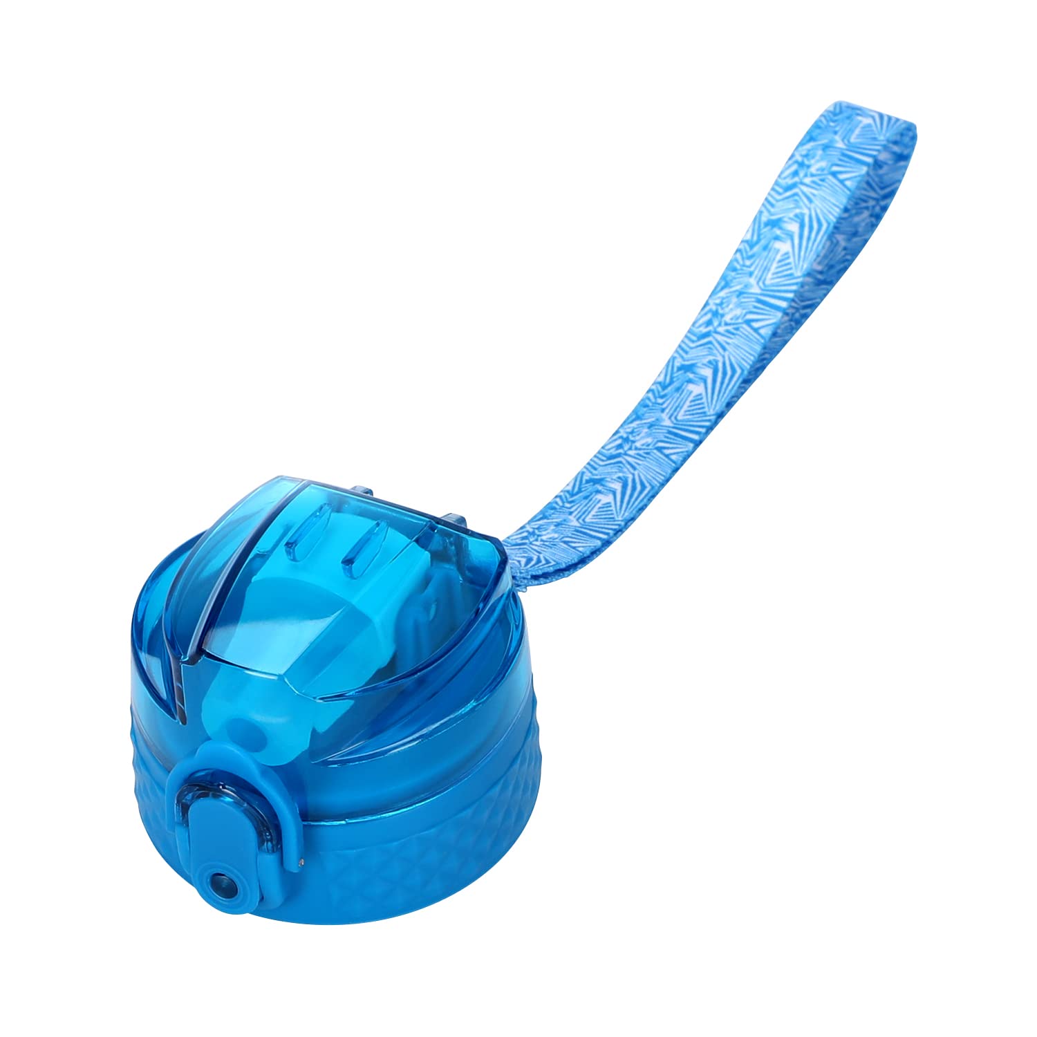 OLDLEY Replacement Straw Lid for 450ml Water Bottle, Leakproof Dustproof One-Click Open Cap with Carry Strap (Blue)
