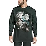 The Mountain Three Wolf Moon USA Long Sleeve T-Shirt