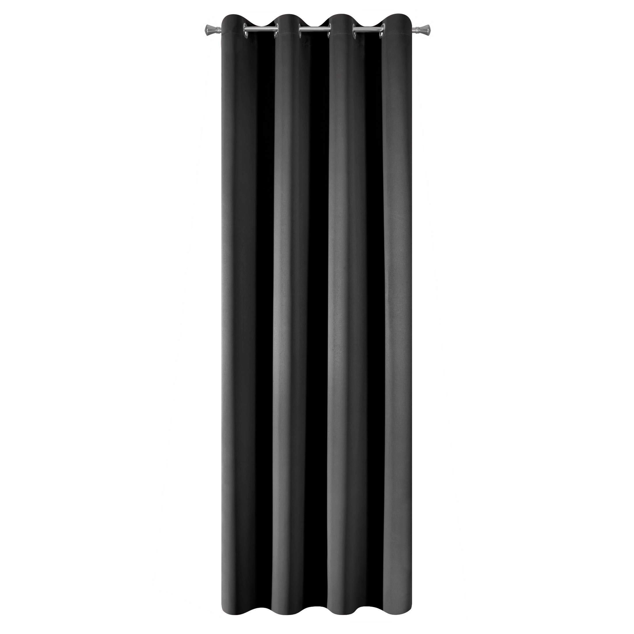 Eurofirany Smooth Blackout Blackout 8 Eyelets Soft Curtains Modern Simple Bedroom Children's Room Living Room Polyester Black 135 x 250 cm