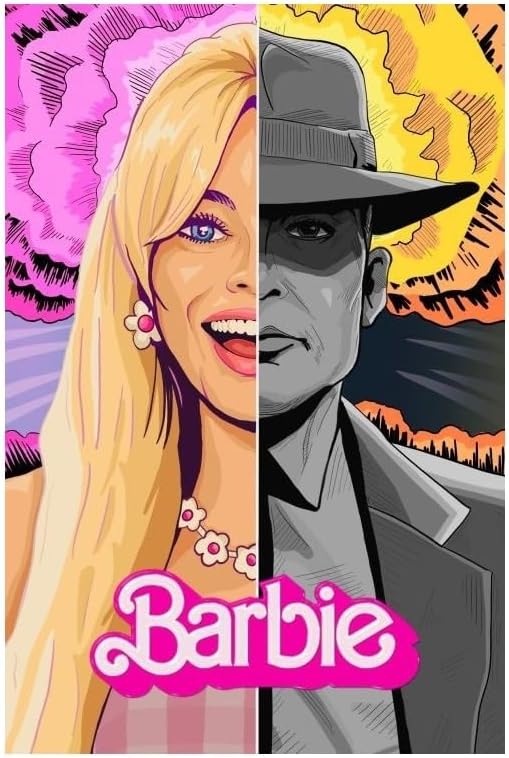 Photographs - Barbie Margot Robbie, Ryan Gosling movie Character Photo Photograph Print (Barbenheimer Option #2 (8 x 12 inches))