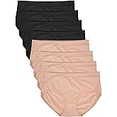 Buankoxy Women's Mid-Rise Stretch Cotton Panties, Assorted Colors