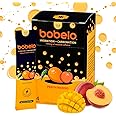 Bobelo Natural Energy Drink Powder, Peach Mango, 14 Pack, Sugar Free Self Carbonating Electrolytes Powder Packets w/ 100mg Guarana Caffeine, Water Enhancer Drink Mix, Low Calorie, Keto Friendly