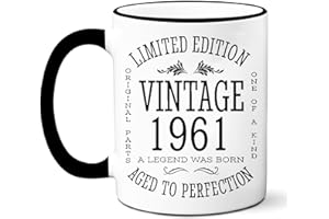 1961 65th Birthday Gift Ideas Mug for Women and Men Ceramic Coffee Mugs AnniversaryPresents for Him, Her, Husband or Wife 65 