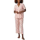 BedHead PJs Cotton Knit Short Sleeve Cropped PJ Set Pink Mixology SM (US 4-6)