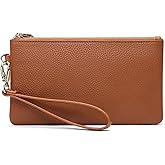 Tapp Collections Women's Wristlet Clutch Slim Leather Wallet RFID Blocking Pouch - Brown