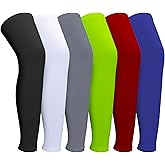CACASO 3 Pairs Leg Sleeves,Full Length Leg Compression Sleeve,Sports Leg Knee Sleeve with Anti Slip Silicone Strips