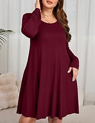 JollieLovin Women Long Sleeve Dress with Pockets