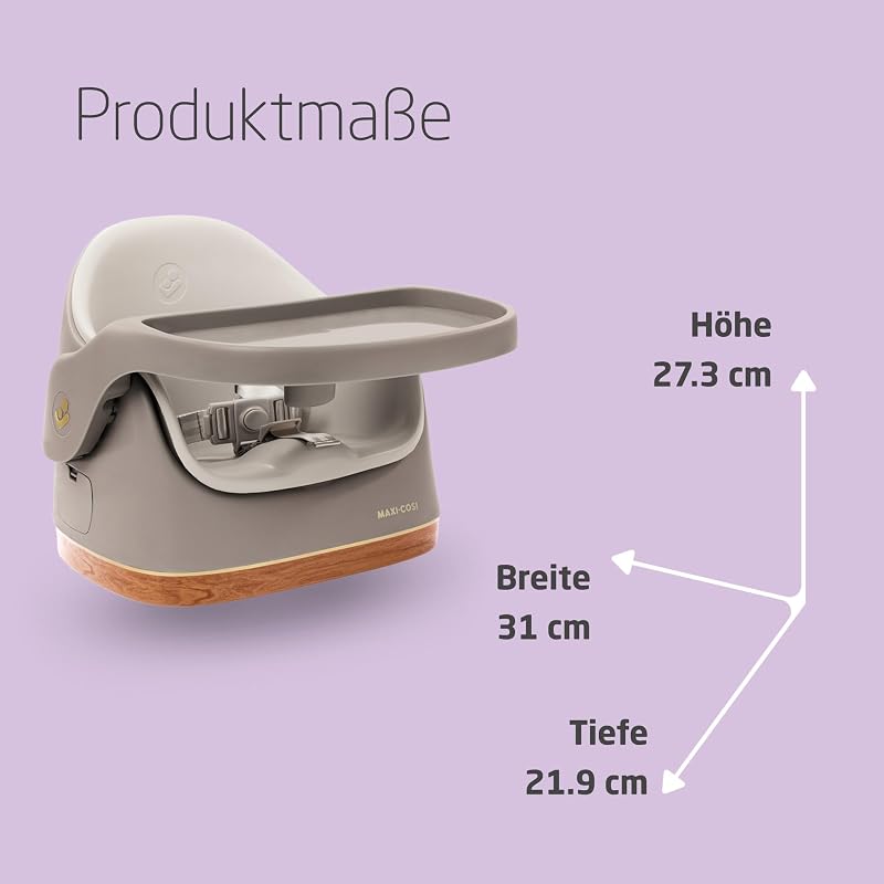 Jay 2-in-1 Sitzerhöhung Stuhl Kind, 6 Monate - 3 Jahre, 9-15 kg, Baby Sitzhilfe, Verstellbares Tablett, Einfache Reinigung, Kompaktes Design, Geräumig, Elegance Beige