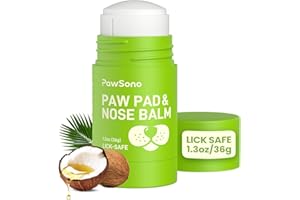 PawSono Lick-Safe Dog Paw & Nose Balm Stick with Coconut Oil | All-Natural Moisturizer & Soother for Dry, Cracked Snout & Pad