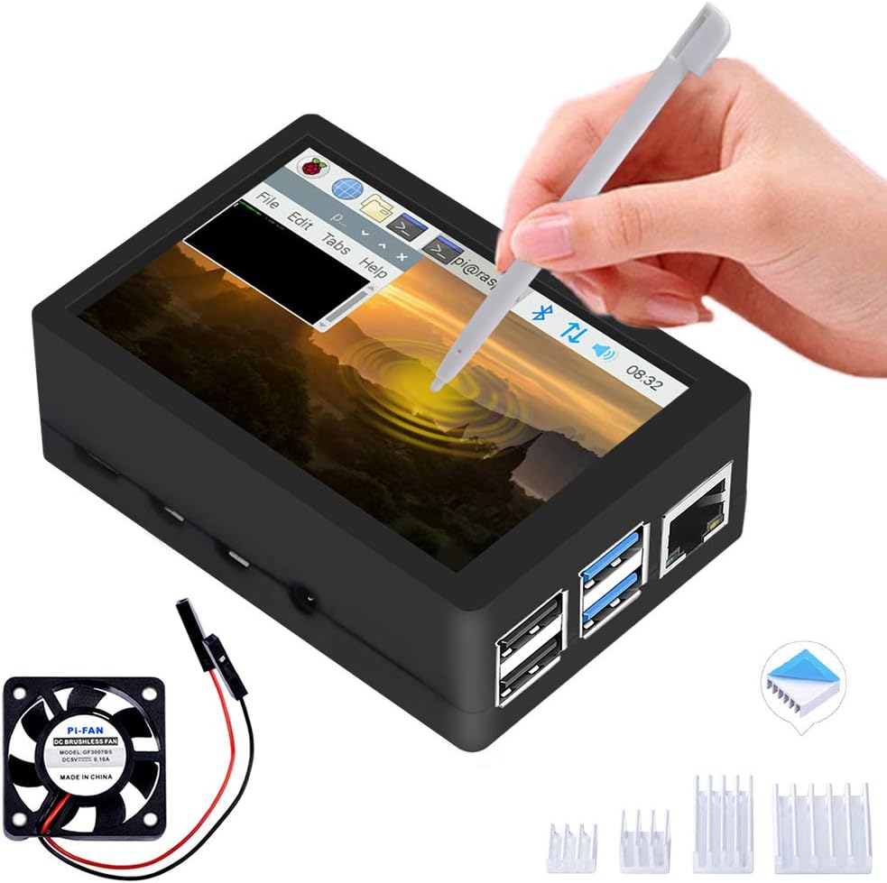 GeeekPi Raspberry Pi 4 Touch Screen with Case, 3.5 inch