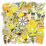 Yellow Cute Laptop Stickers for Teens Girls Water Bottles Hydroflasks Skateboard Luggage Notebook Phone Cars 50pcs