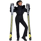 GS SNOWING Women's Ski Suit One Piece Snowsuits Snowboard Outdoor Insulated Waterproof Windproof Slim Fit Overalls Jumpsuits