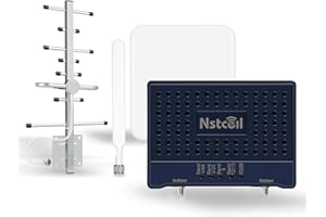 NSTCELL Cell Phone Booster for Home & Multi-Room with 2 Indoor Antennas,Up to 6,000 sq ft, Band 66/25/2/4/5/12/13/17,Boost 5G 4G Data for All U.S. Carriers FCC Approved Cell Booster