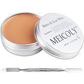 MEICOLY Scar Wax Kit with Spatula,SFX Scar Makeup,Fake Scar Modeling Wax for Realistic Scar,Wound and Cut,Halloween Special Effects Cosplay,Fake Nose Putty Stage FX Makeup,Light,(1.76Oz)