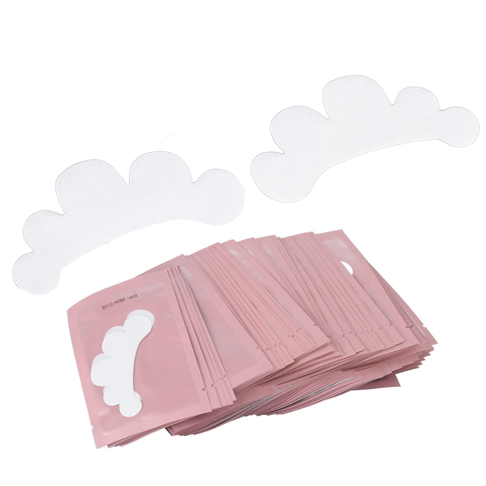 100 Pairs Under Eye Pads for Eyelash Extensions, Petal Shape Non Woven Lint Free Grafted Eyelashes Isolation Pads Eye Gel Patches Eyelash Extension Supplies