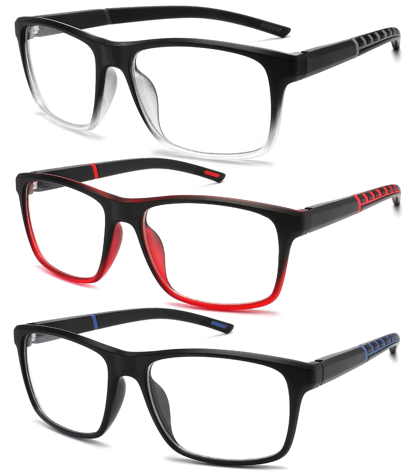 Photo 1 of Readersoul 3 Pack Professional Reading Glasses Mens Computer Readers,Blue Light Blocking Glasses for Men Anti Glare/Filter UV,Stylish Large Oversized Two Tone Frame Spring Hinge Eyeglass 3.5 Strength