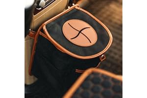 Owleys Car Trash Can Garbage Bag Trash Bin Collapsible Lid Hanging Trashcan Cute Automotive Waste Basket Leakproof Trash Cans Portable Black Brown Tan