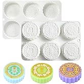 Silicone Dessert Mold Truffle &amp; Cheesecake Mousse Mold 6-Cavity China Moon Cake Mold Flexible Non-Stick Baking Mold for Chocolate, Candy, Jelly, Ice Cube - BPA Free (D_ Flower)