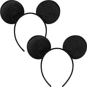 YESKLZI 2Pack Mouse Ears for Women Heandbands Outfit Mouse Ears Hair Accessories Birthday Decorations