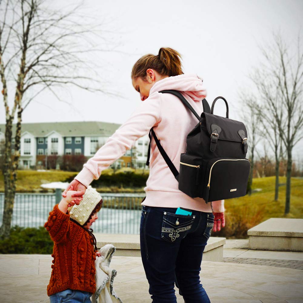 VS VOGSHOW Diaper Bag Backpack: Multifunctional Stylish Travel Baby Bag with Crossbody Strap