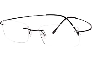 Agstum Titanium Rimless Flexible Frame Hingeless Optical Eyeglasses Clear Lens
