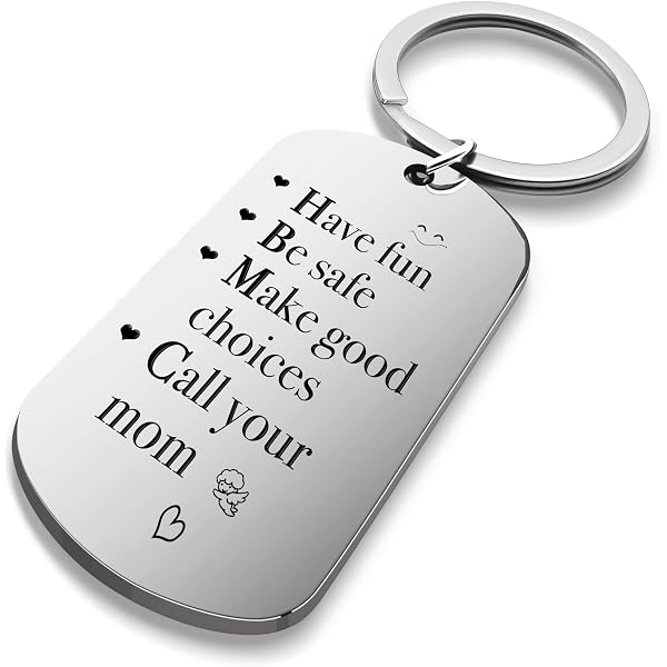 Call Your Mom Keychain For New Drivers – Stainless Steel Graduation Gift For Teens, 16th Birthday Safe Driving Reminder
