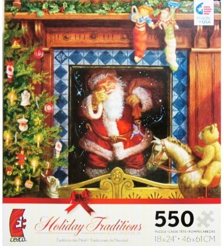 Ruth Sanderson Holiday Traditions UP The Chimney HE Rose 550 Piece Puzzle Made in USA