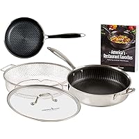 Copper Chef Titan Pan, Try Ply Stainless Steel Non-Stick Frying Pans, 5-Piece Cookware Set with Recipe Book (9.5 Inch…