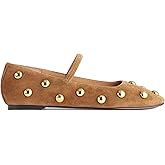 Yellhum Mary Jane Ballet Flats for Women Square Toe Elastic Strap Slip on Ballerina Flats Dressy Casual Daily Wedding Party Shoes