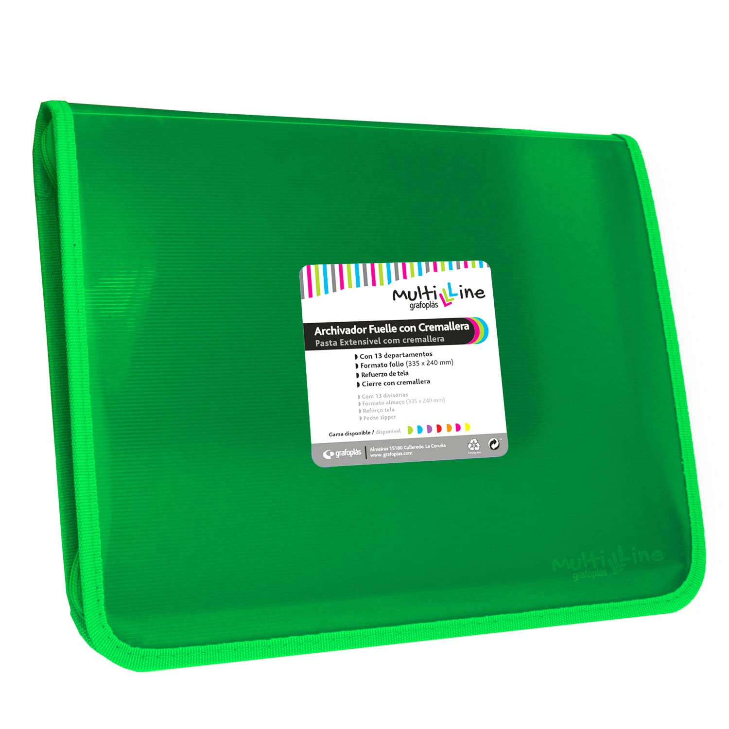 Grafoplás 2960520 Multiline Collection Sorting Folder, Green, Folio