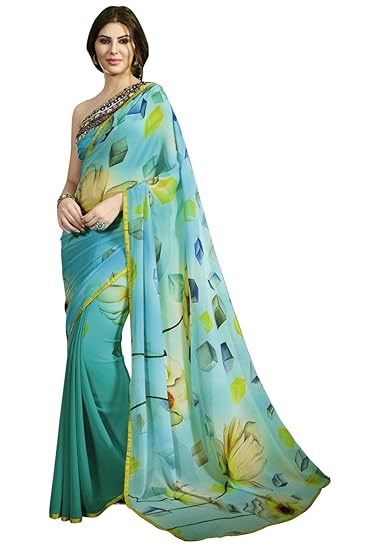 Georgette Saree With Blouse Piece (Sby3-7223_Multi-Coloured_Free Size)