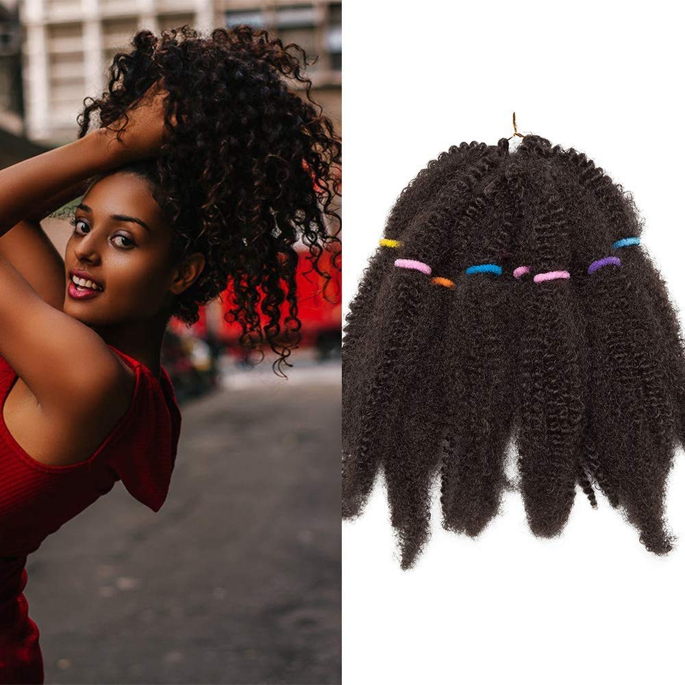 Brazilian Weaving Waves Wavy Braid Curly Kinky Bulk Afro Synthetic Crochet Braids Hairpiece - 11 Inch African Braids - (1 Set) 4#