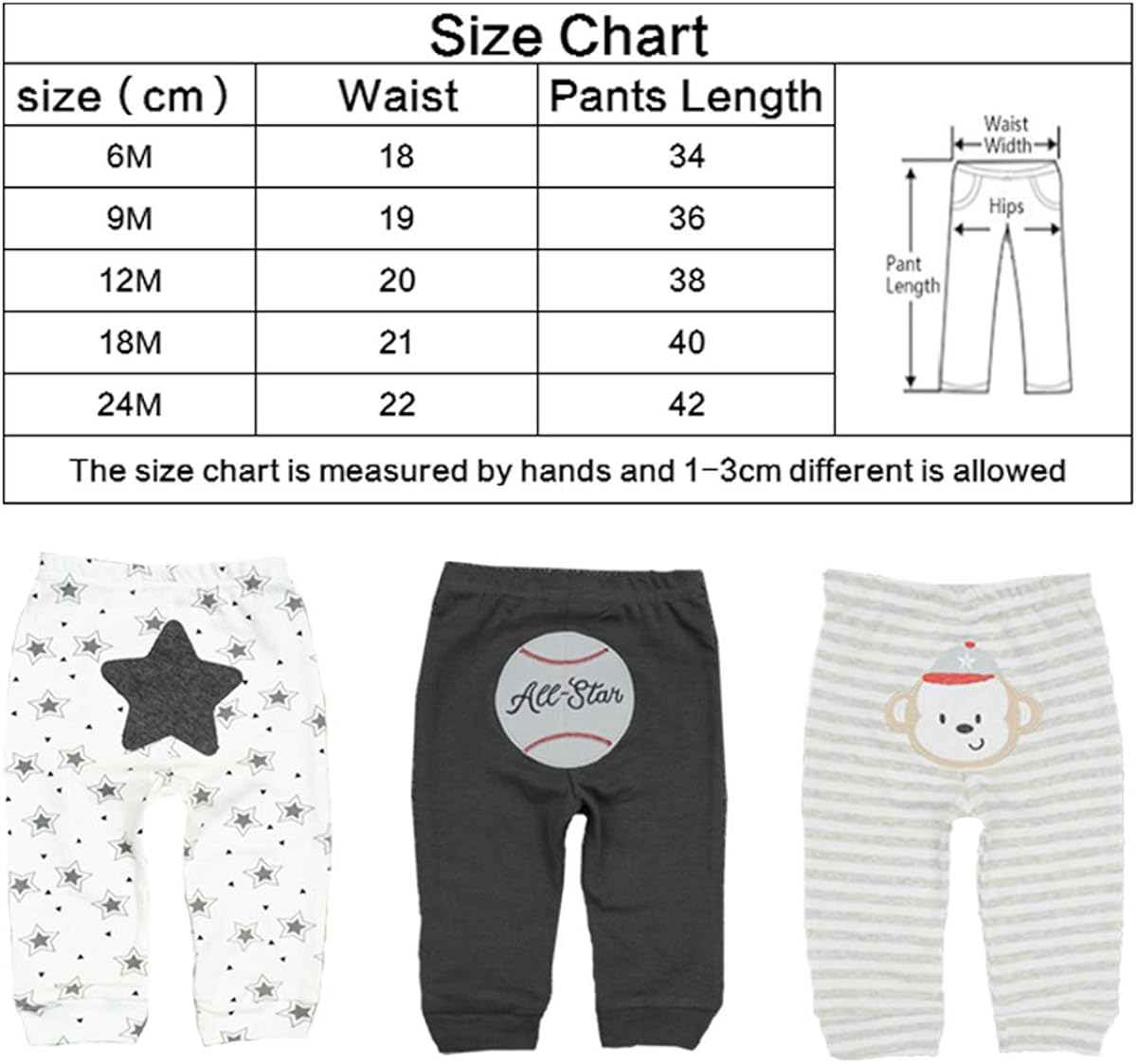 Kiddiezoom Baby Warmer Pants Lovely Boys Girls Solid Pant Trousers Leggings 0-24Month: Clothing