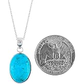 InfinityGemsArt Turquoise Pendant Necklace Women, Birthstone, Natural Gemstone Cabochon, Dainty Bezel Handmade Jewelry, Chakra Energy Healing Crystals, 925 Silver Chain 20 inch