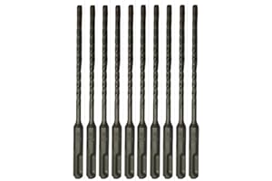 10-Pack SDS Plus 3/16" x 6" Rotary Hammer Drill Bits, Carbide Tipped for Brick, Stone and Concrete (Value Pack)