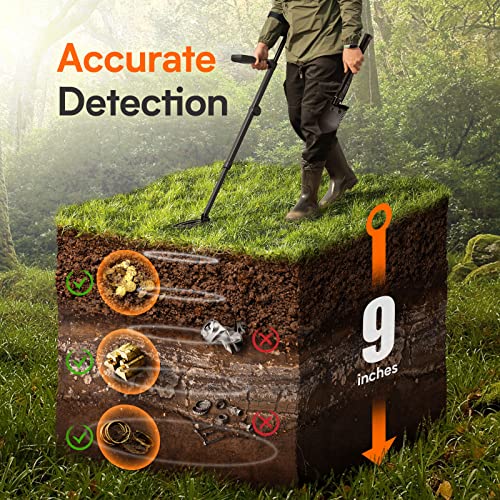 Metal Detector for Adults Upgraded Professional - Foldable Metal Detector with Precise Positioning and Tone Recognition, 8 Recognition Elimination Modes with 10” Waterproof Coil Gold Detectors