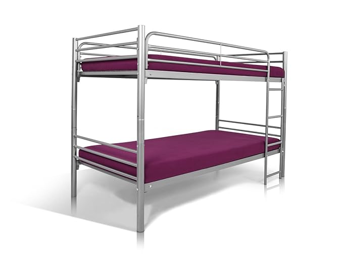 JONNY Etagenbett Metallbett Doppelstockbett Jugendbett Kinderbett Funktionsbett Hochbett Stockbett inkl. Leiter und Lattenros