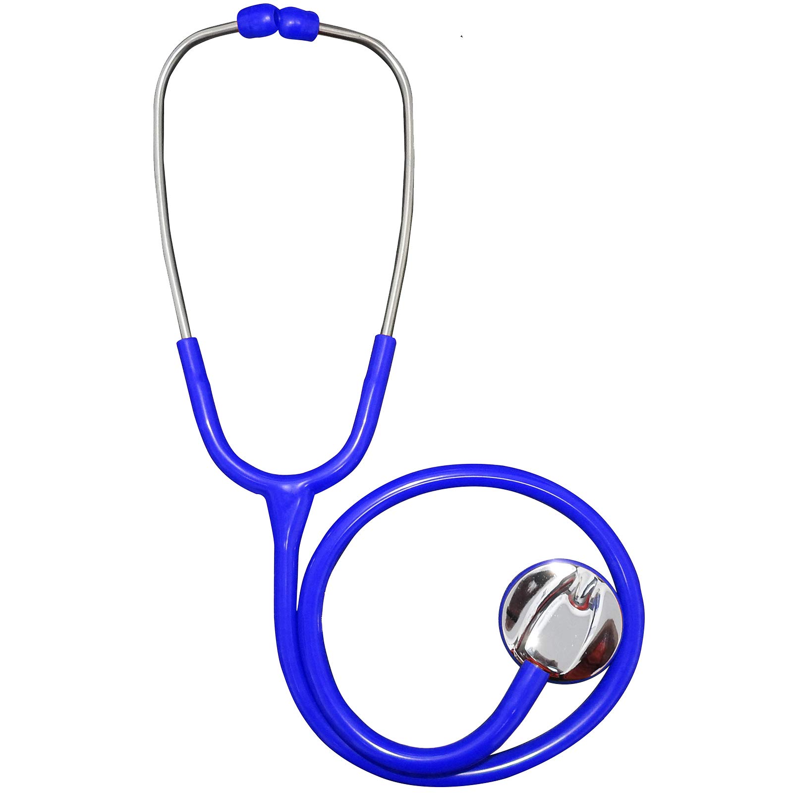 Premium Stainless Steel Cardiology EMT Single Head Doctors Nurses Stethoscope, Foam Lined Carry Case + Spares Box - Blue