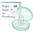Nipple Shields For Breastfeeding Newborn, Contact Nipple Guards For Breast Feeding With Flat, Inverted Nipples Or Difficulty Sucking, Food-Grade Silicone, Ultra-Thin & Super Soft, 1 Pair,20mm