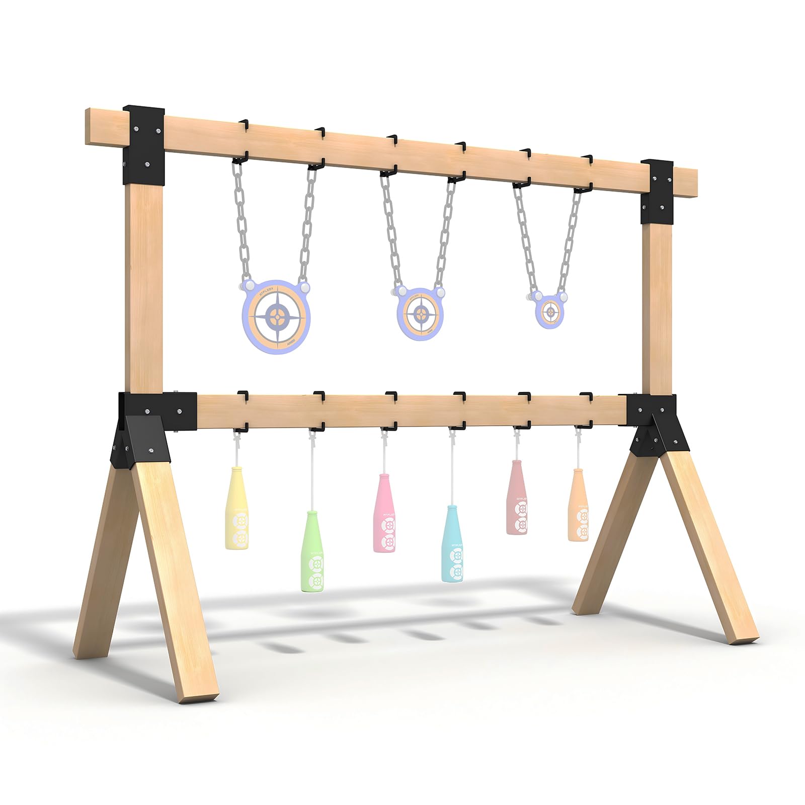 Photo 1 of ATFLBOX Heavy Duty 2x4 Steel Target Stand Brackets Set, Y and T Connectors with 12 Hanger Hooks for DIY Shooting Outdoor Range, Modular AR500 Steel Targets Hangers