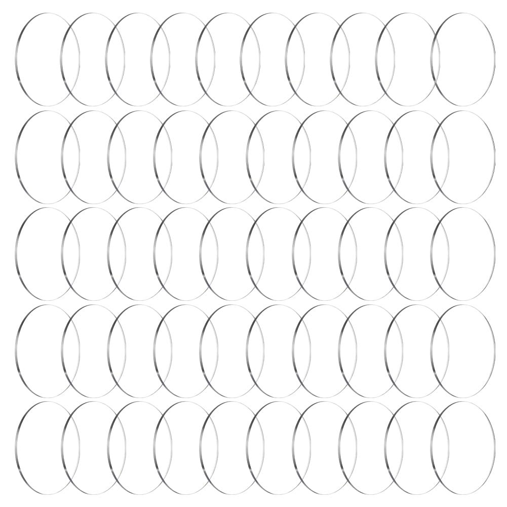 FINGERINSPIRE 50Pcs 40x2mm Clear Round Miniature Bases Circular Acrylic Model Bases Flat Round Model Display Base for Wargaming Boardgaming and Collectible Figures Gaming Miniatures Table Game